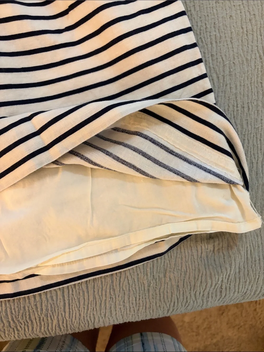 J. Crew Striped Elastic Waist Mini Skirt - Cream & Black